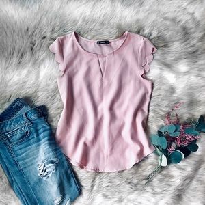 🌿 SHEIN Scalloped Edge Blouse 🌿